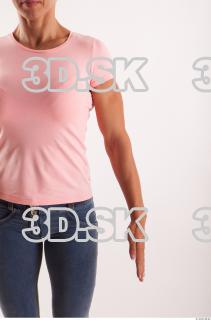 Arm flexing pose pink t shirt of Oxana  0001